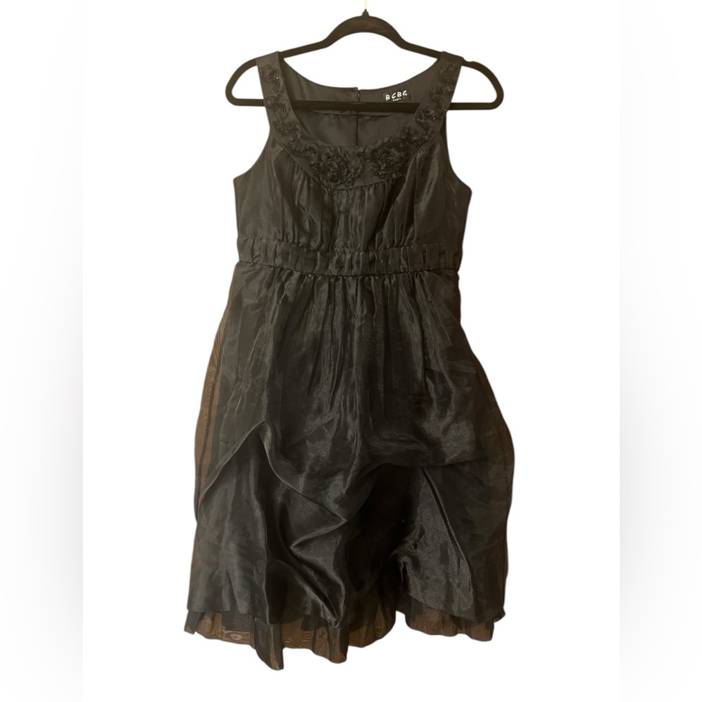 BCBG Paris metallic sheen embellished cocktail dress nwot